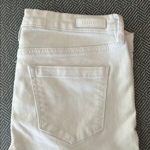 Blank NYC Women's Ankle Length White Jeans w/ Fringe Bottoms